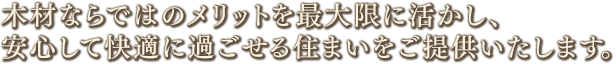 木材ならではのメリットを最大限に活かし、